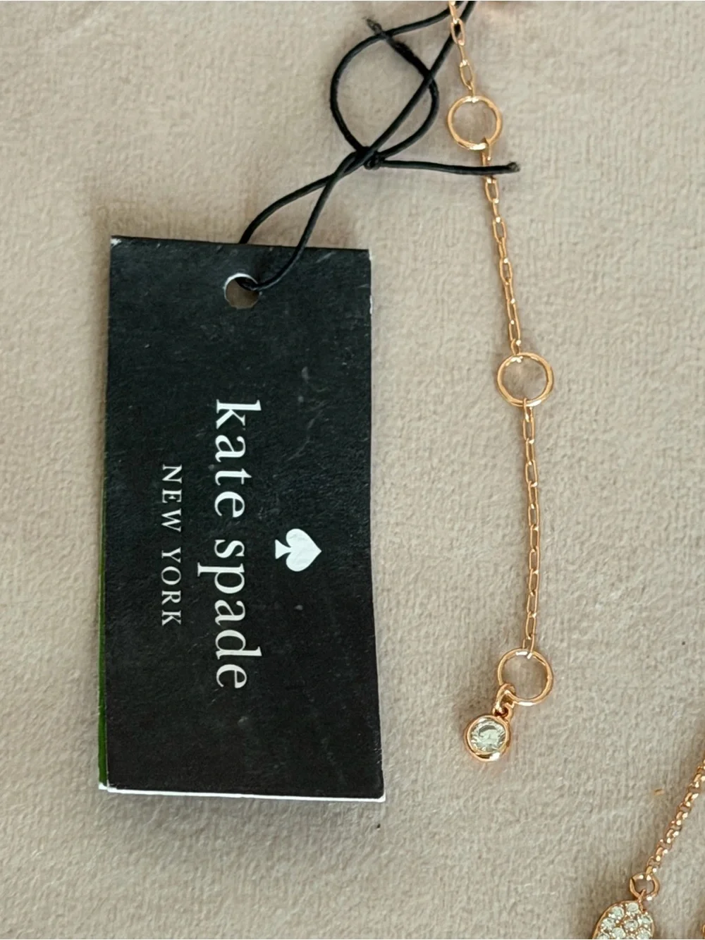 NWT kate spade Yours Truly Pave Heart Mini Pendant Necklace ORG RETAIL $69❤️